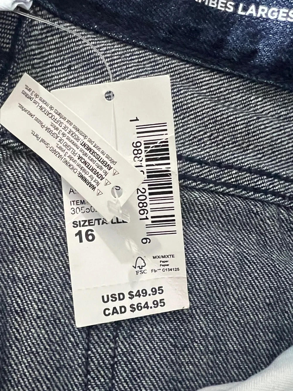 The Children's Place Dark Blue Stud-Trim Wide Leg Jeans